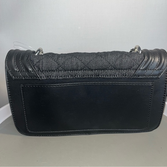 New Badgley Mischka Denim Studded Quilted Crossbody - Picture 2 of 6